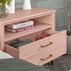 image 3 of Westerleigh Wide Nightstand Pale Pink Red | Red