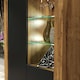 image 5 of Display Cabinet Sideboard Storage Unit Oak Matt Body Black Matt Doors Glass Shelves Modern Cupboard 140cm