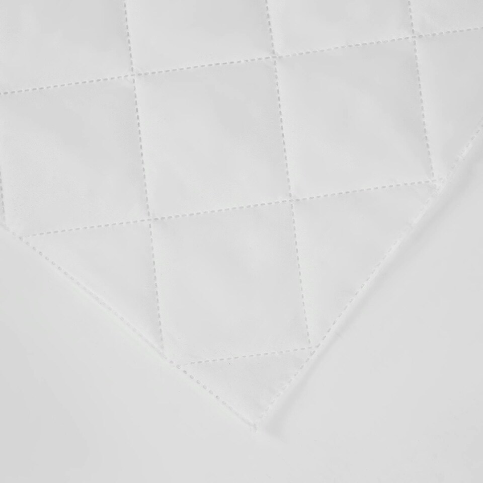 image 1 of OHS Pinsonic Soft Touch Anti-Allergy Mattress Topper Protector, Double - White