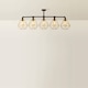 image 4 of ValueLights Luiggi 5 Way Black Ceiling Bar Diablo Gold Wire Shades and Bulbs