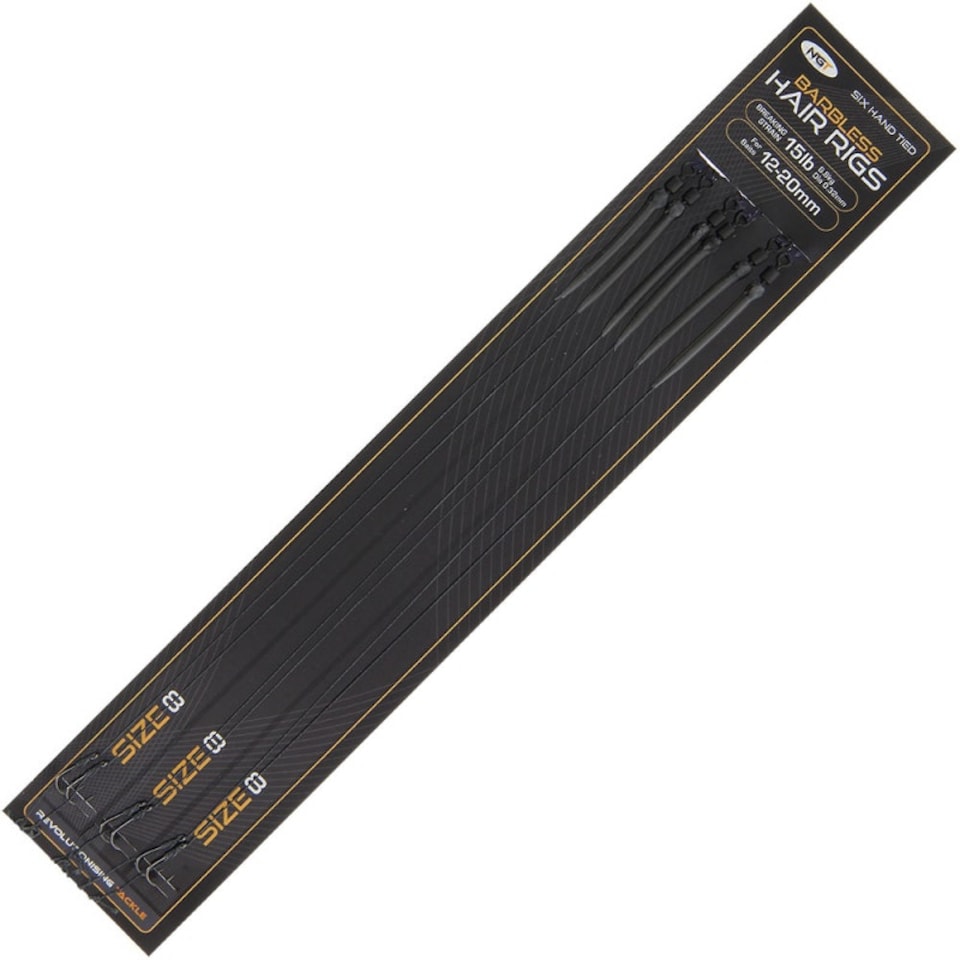 image 1 of NGT Sixpack Hair Rigs Size 8 Barbless - Slimline Packaging