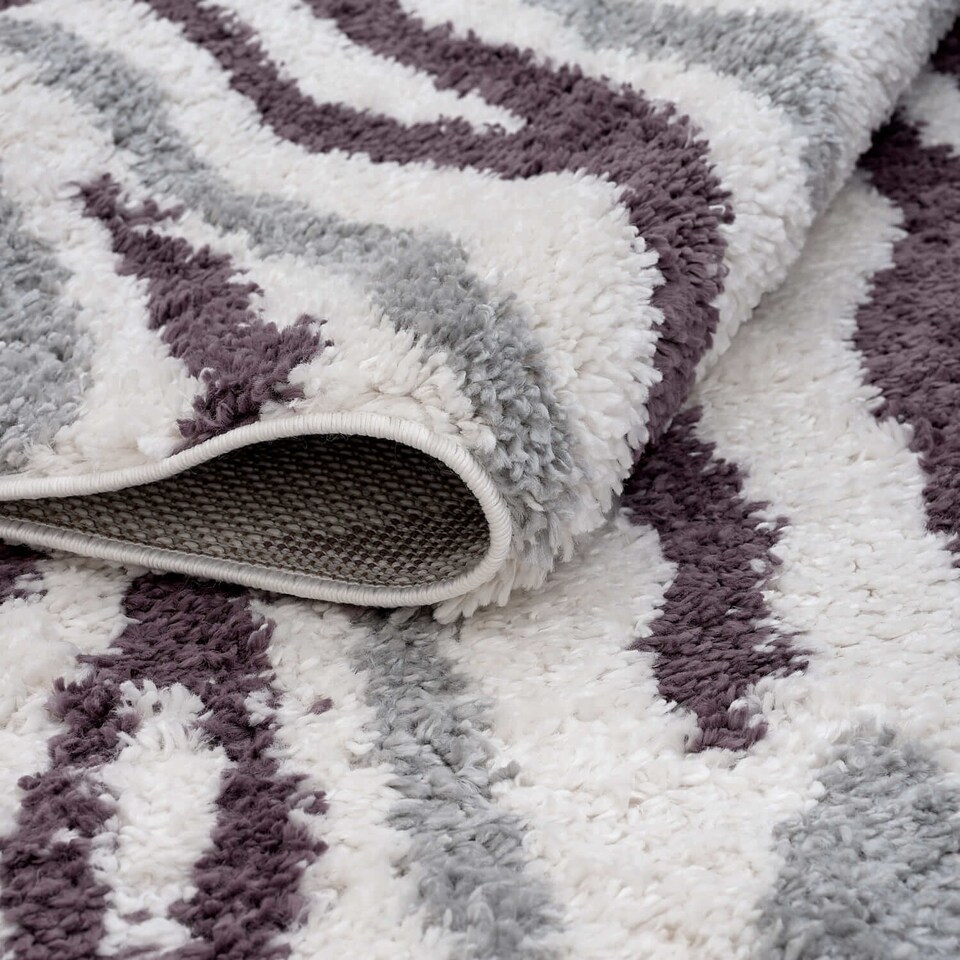 image 1 of The Rugs Moodi Collection Abstract Design Shaggy Soft High Pile Living Room Floor Rug and Runner