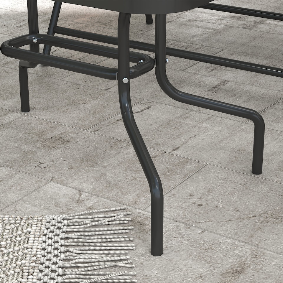 image 1 of Outsunny Patio Furniture Set, Garden Set w/ Table, Foldable Chairs, a Loveseat