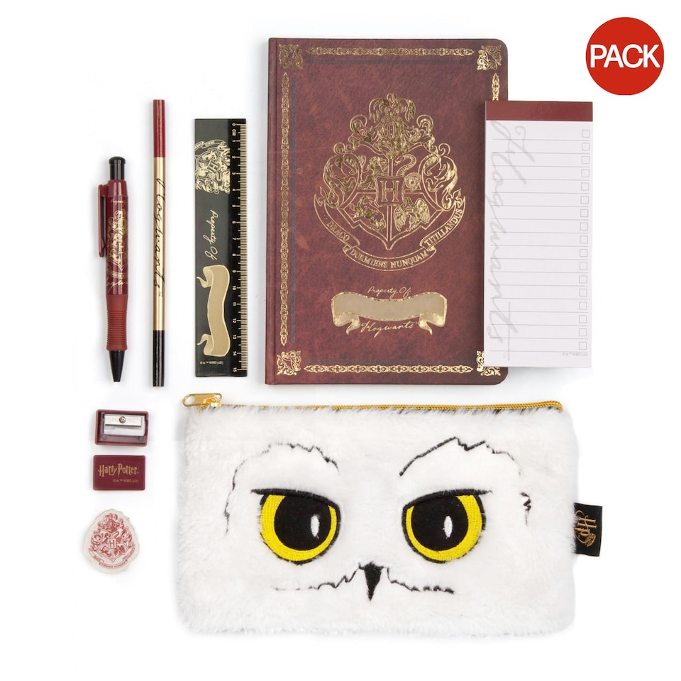 image 1 of Harry Potter Bumper A5 Stationery Set (Pack of 8) - Burgundy/Gold/White - One Size
