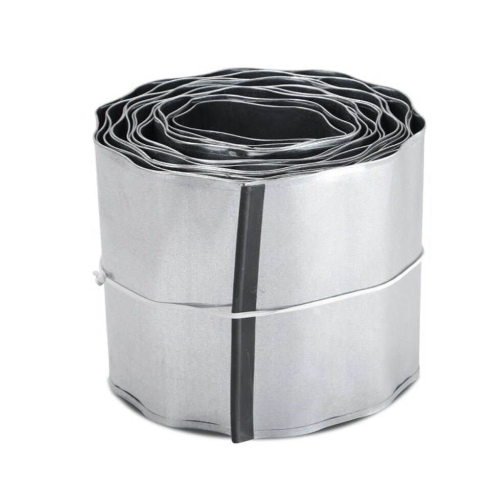 image 1 of Pack of 10 x 10m Galvanised Wavy Lawn Edging Rolls in Silver Silver