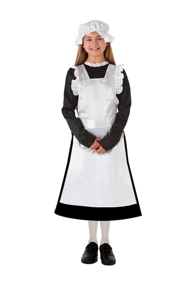 Victorian Girls Fancy Dress Poor Maid Kids Childrens Child Costume(5-6 Years)