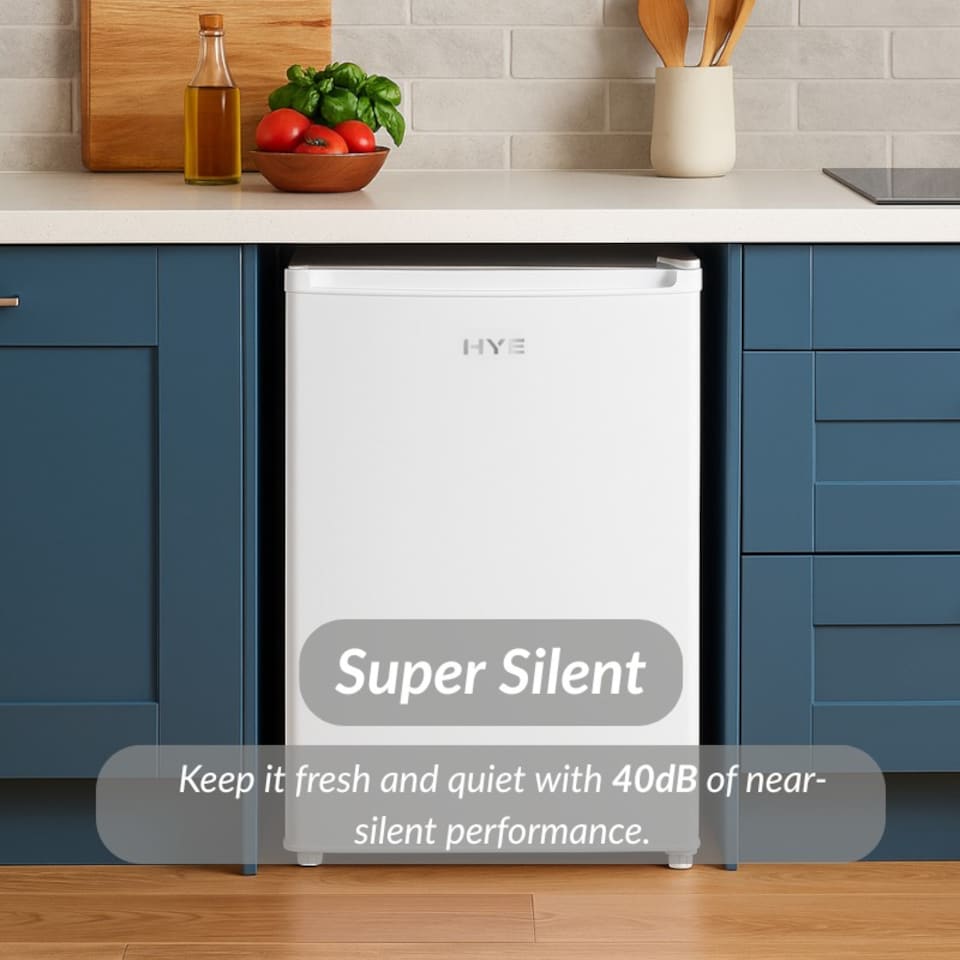 image 1 of HYE Under Counter Freezer 60 Litre Freestanding 48cm Reversible Door - White - RF01UCFR60W01