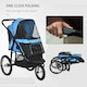 image 5 of PawHut 3 Wheel Pet Stroller, for Medium Small Dogs, Foldable Cat Pram - Blue