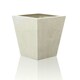 image 1 of Primrose White Polyterrazzo Tall Flared Square Indoor Outdoor Planter 91cm