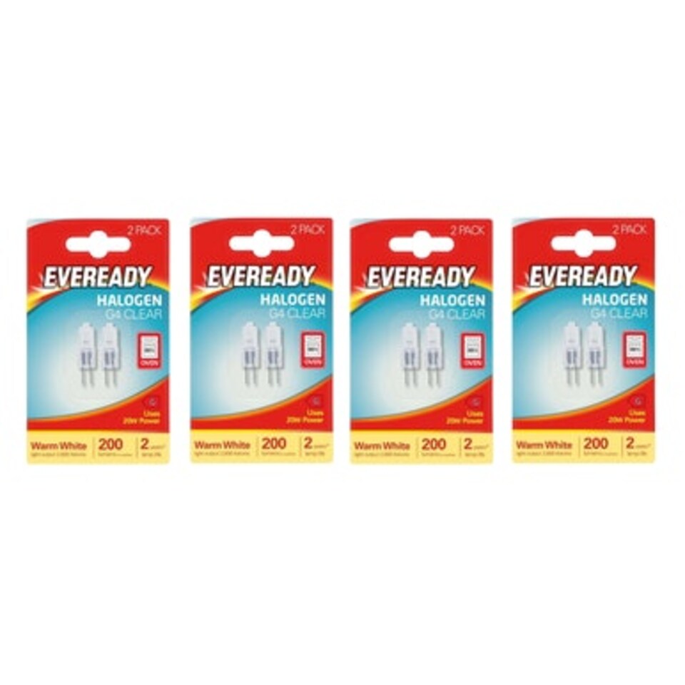 image 1 of Eveready Halogen G4 Capsule Oven Safe Light Bulb 200lm 20W 2800K (Warm White) - Pack of 8