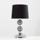 image 3 of ValueLights Decorative Chrome & Mosaic Crackle Glass Table Lamp with a Black Shade - Complete with a 4w LED Bulb 3000K Warm White