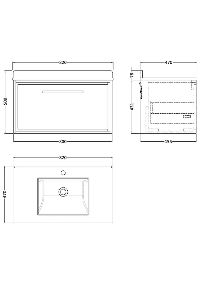 image 1 of Balterley Wall Hung Single Drawer Vanity with Marble Worktop Basin | Green | Reed Green | 509 x 820 x 470mm