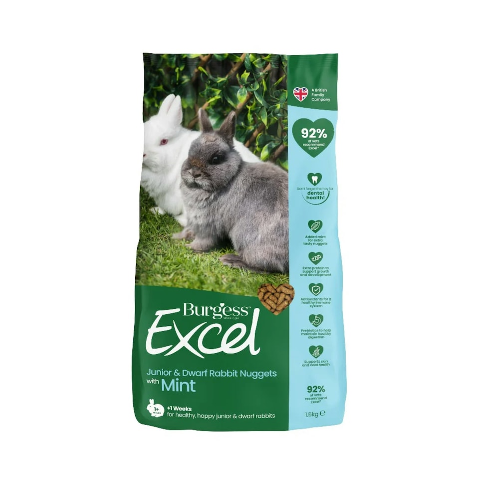 Burgess Excel Junior & Dwarf Rabbit Nuggets With Mint - 1.5KG - Tesco ...