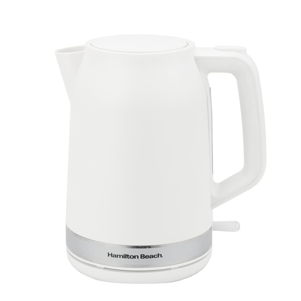image 1 of Hamilton Beach Ella White Kettle, Toaster, Microwave & Coffee Machine Set