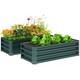 image 1 of Outsunny Set of 2 Raised Garden Bed Galvanised Planter Box, Green