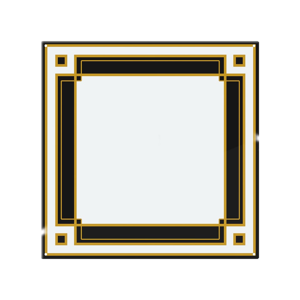 image 1 of Art Deco Black & Gold Splash Back | White