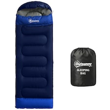Outsunny Sleeping Bag for Adults, Lightweight & Compact Sleeping Bag | Blue | Navy blue | 215 x 75 x 10 cm