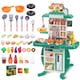 image 2 of Realistic Kitchen Play Set for Toddlers Steaming Spray Lights Cooking Sounds Pretend Role Play (Green)
