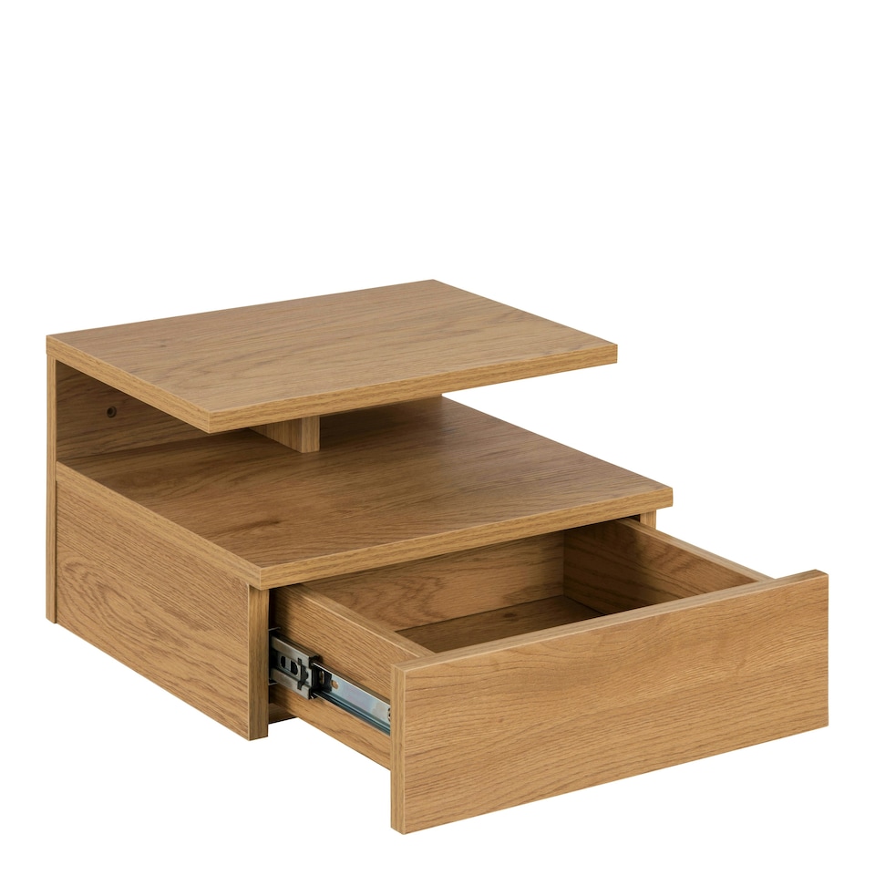 image 1 of Ashlan Bedside Table with 1 Drawer in Oak