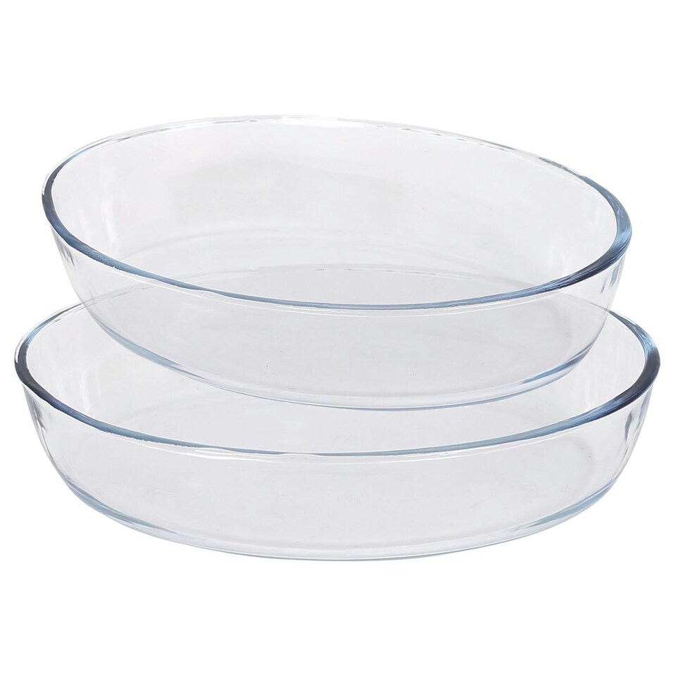 image 1 of Argon Tableware 2pc Oval Glass Oven Dish Set - 2 Sizes Clear