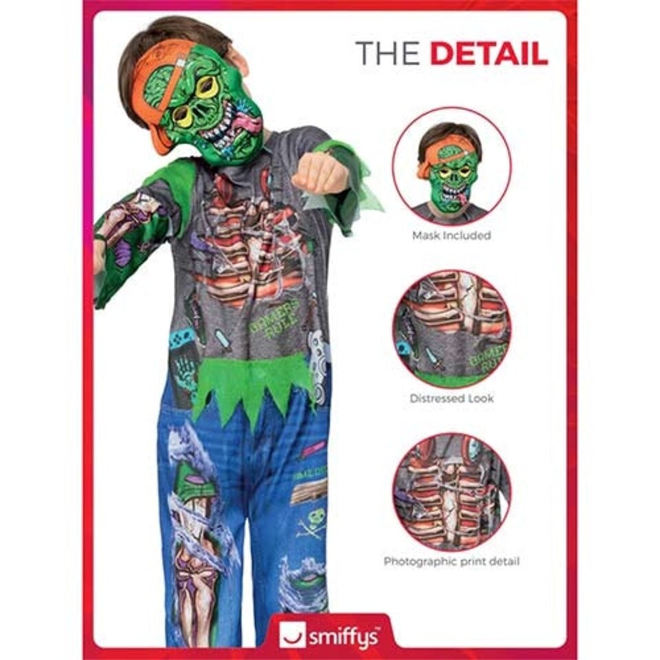 image 1 of Zombie Gamer Boys Fancy Dress Costume Kids Medium - Age 7-9