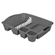 image 6 of Rattan Effect Dish Drainer with Tray | Grey | 1