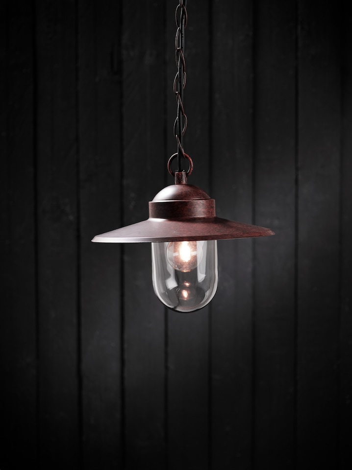 image 1 of Nordlux Luxe Outdoor Pendant Light Brown Metal E27 Weatherproof - Mains Powered, IP33 | Brown