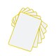image 1 of Pack of 6 A4 Double Sided Magnetic Erasable MDF Plain Whiteboards With Yellow Border | Yellow | Yellow