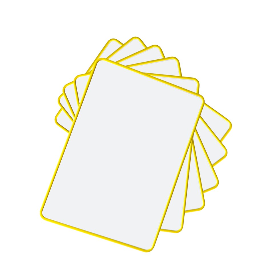 image 1 of Pack of 6 A4 Double Sided Magnetic Erasable MDF Plain Whiteboards With Yellow Border | Yellow | Yellow