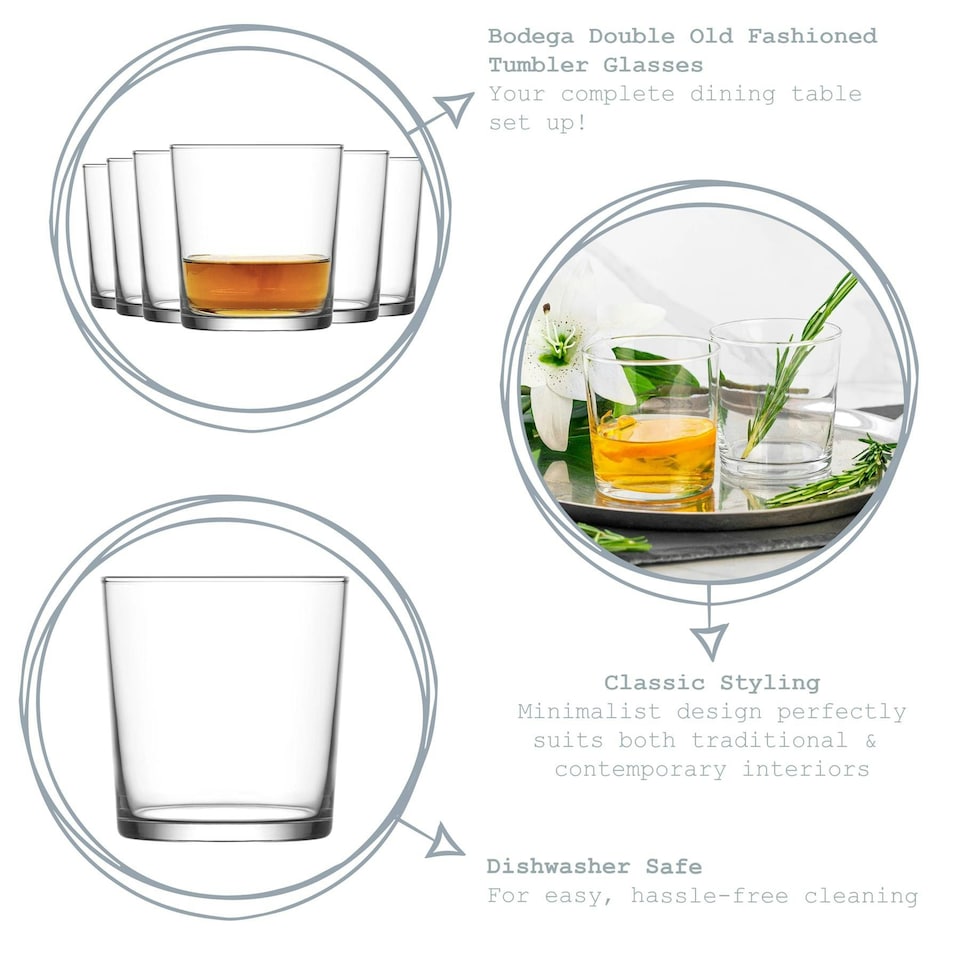 image 1 of LAV Bodega Water Glasses - 345ml - Clear - Pack of 6 Clear