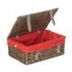 image 5 of 35cm Antique Wash Wicker Picnic Basket with Lining Red | Red | One Size