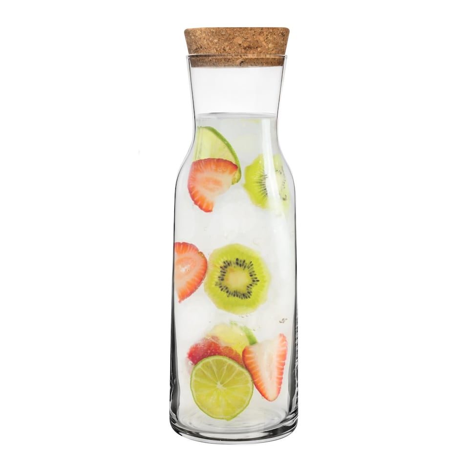 image 1 of Bormioli Rocco Aquaria Glass Carafe with Cork Lid - 1.2 Litre