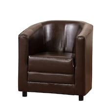 Aspen Faux Leather Tub Chair - Brown