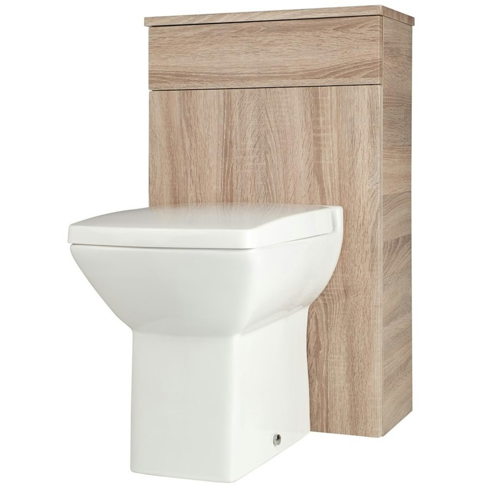 image 1 of 500mm Bathroom Sonoma Oak Floor Standing WC Unit (Central) | Brown | Brown | 1