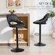 image 3 of HOMCOM Bar Stools Set of 2, Swivel Barstools with Adjustable Height, Backrest and Footrest,  Modern PU Leather Upholstered Breakfast Bar Chairs for Kitchen Island, Counter, Dining Room, Black | Black | Black