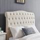 image 3 of 6ft Super King Fabric upholstered, natural beige,buttoned back,curved bed frame,bedstead