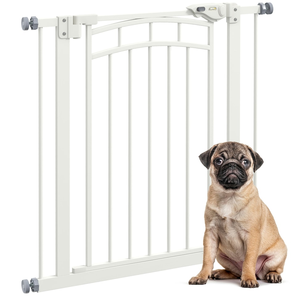 image 1 of Pressure Fit Safety Gate w/ Auto Closing Door, for Small, Medium Dogs, 74-80cm