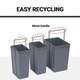 image 4 of HOMCOM Pull Out Bin with Soft Close and Handle, Kitchen Under Sink Bin with 3 Removable Compartments for Recycling and Waste, 40L (1x20L+2x10L), Grey