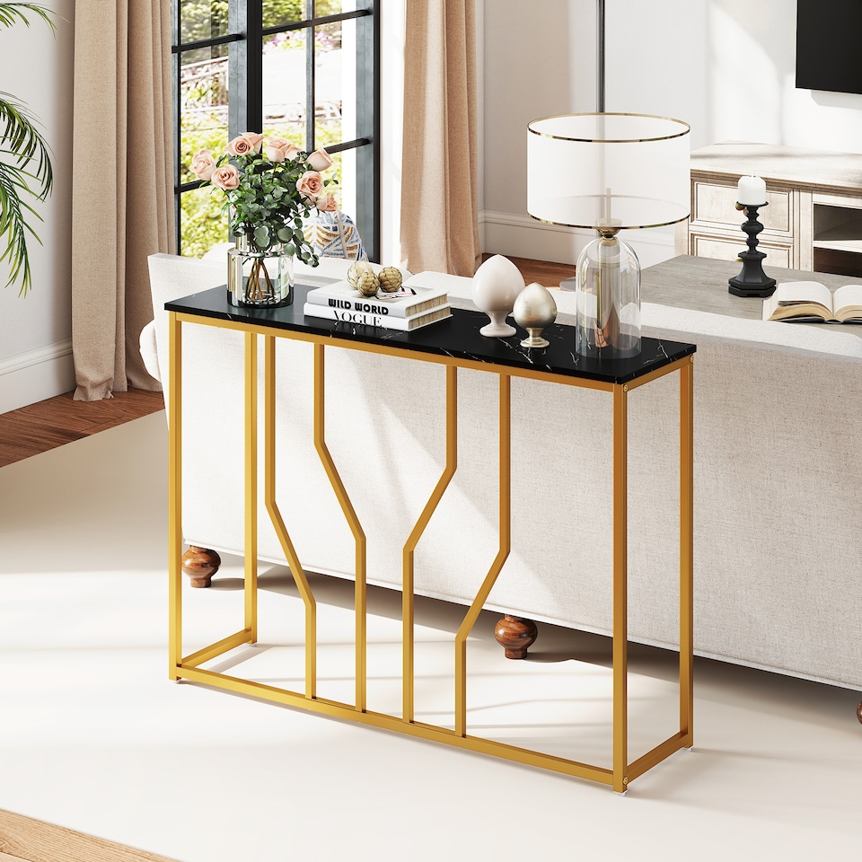 image 1 of COSTWAY Console Table 110 cm Modern Entryway Table Black