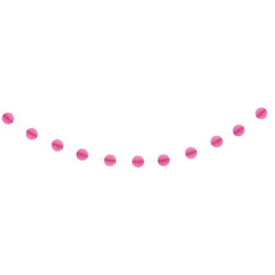 Hot Pink Honeycomb Ball Garland - 213cm