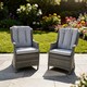 image 1 of Rattan Garden Dining Chairs Set of 2 - Grey Outdoor Patio Chairs with Cushions, Weatherproof Wicker Furniture