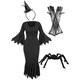 image 1 of Spider Witch Costume with Spider Prop | Black | L