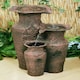 image 2 of Primrose Sama Cascading 3 Tier Ancient Jars Water Feature Brown 84cm