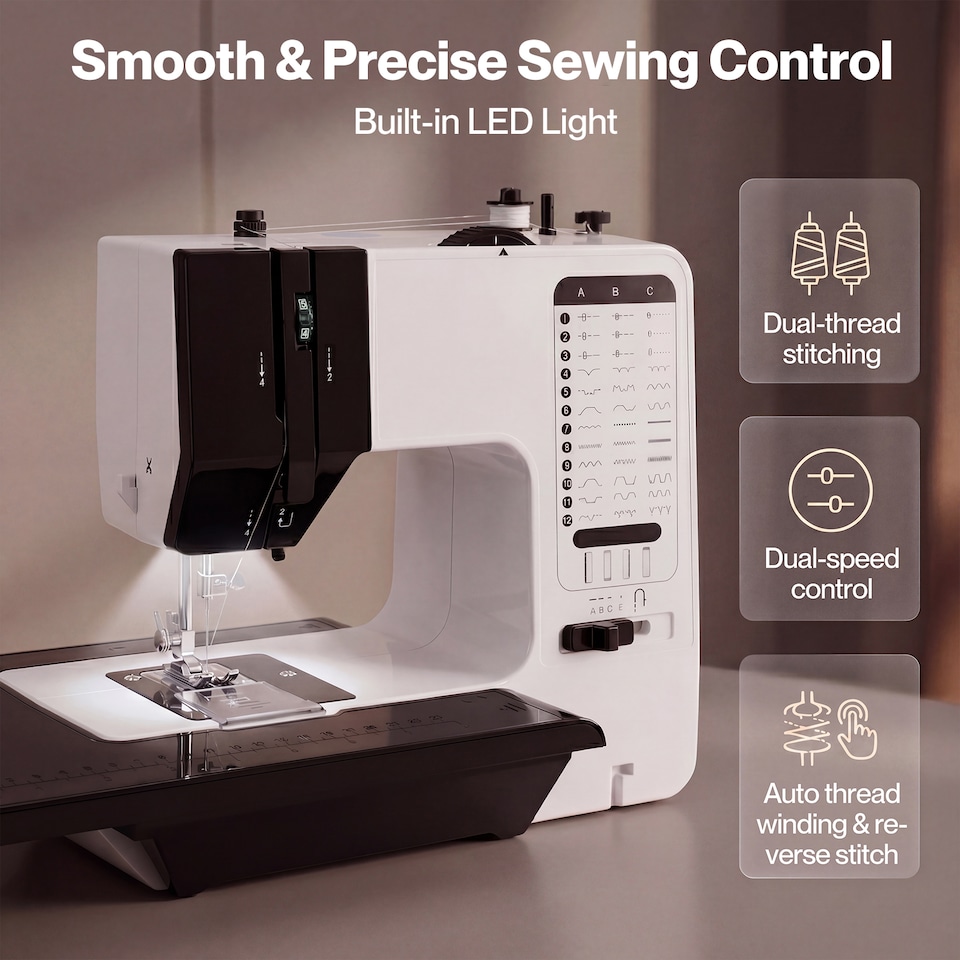 image 1 of Spector Mini Sewing Machine Portable Electric Household DIY Sewing Kit Pedal