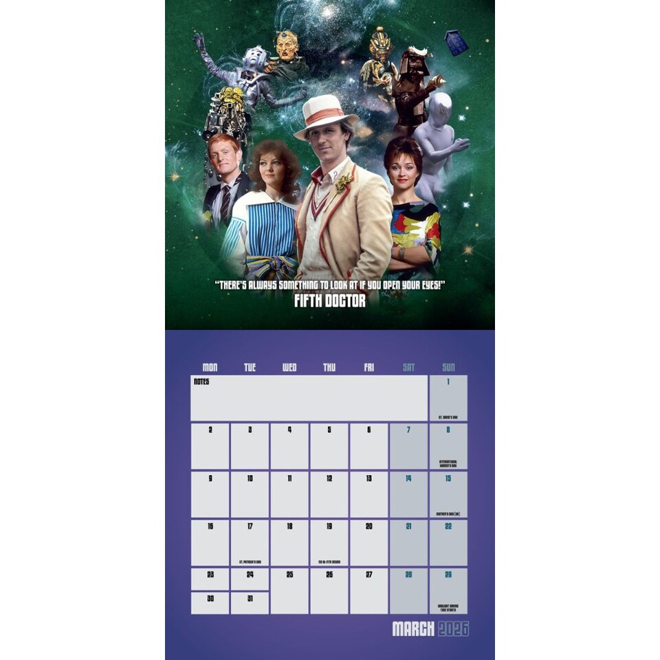 image 1 of DOCTOR WHO CLASSIC EDITION 2026 SQUARE CALENDAR