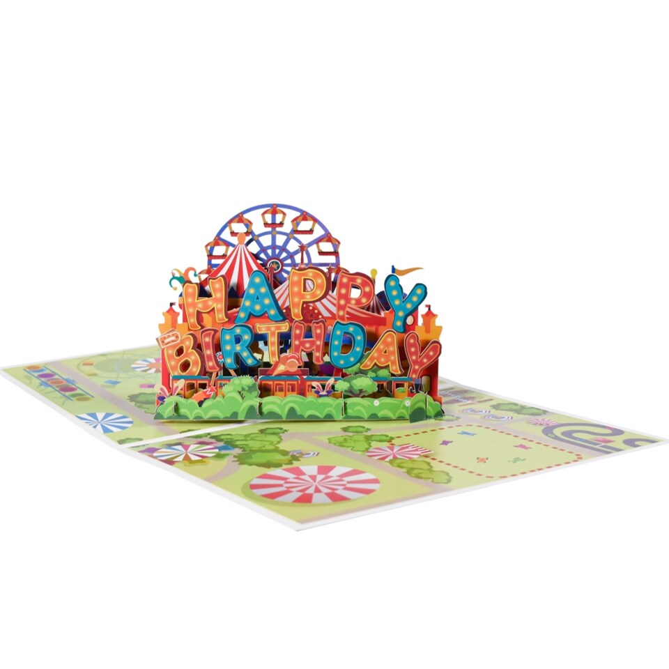 image 1 of Carnival Theme 3D Pop Up Birthday Card