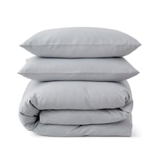 Touch Of Linen - Ice Blue - Duvet Cover Set (Includes 2 Pillowcases - 1 For Single) Blue | Ice Blue | Double