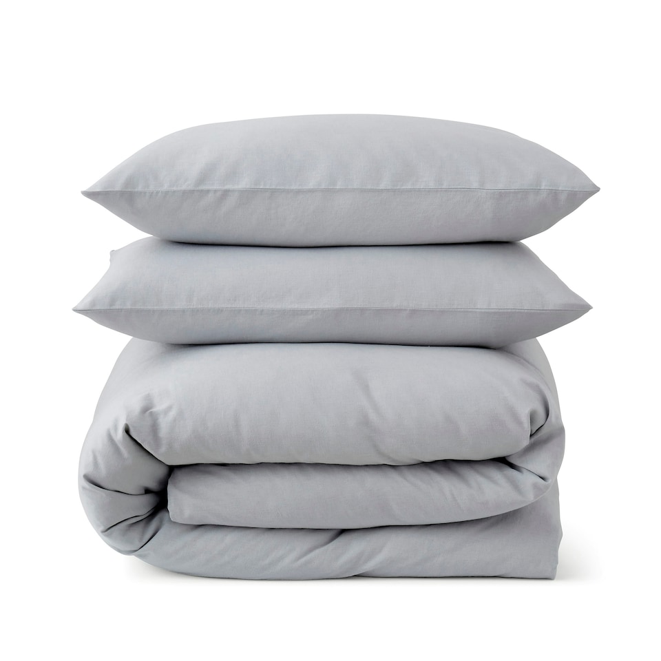image 1 of Touch Of Linen - Ice Blue - Duvet Cover Set (Includes 2 Pillowcases - 1 For Single) Blue | Ice Blue | Double