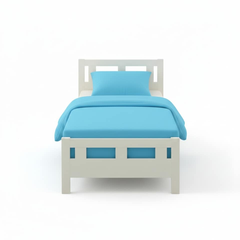 image 1 of Flannelette Cotton Cot Bed Duvet Cover Set Brushed Warm Bedding Set | Blue | Toddler