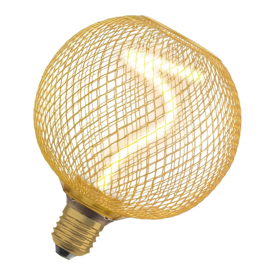 image 1 of Osram Decor LED Spiral Filament Globe Lamp 125 18 Gold DIM 3.5W 818 E27